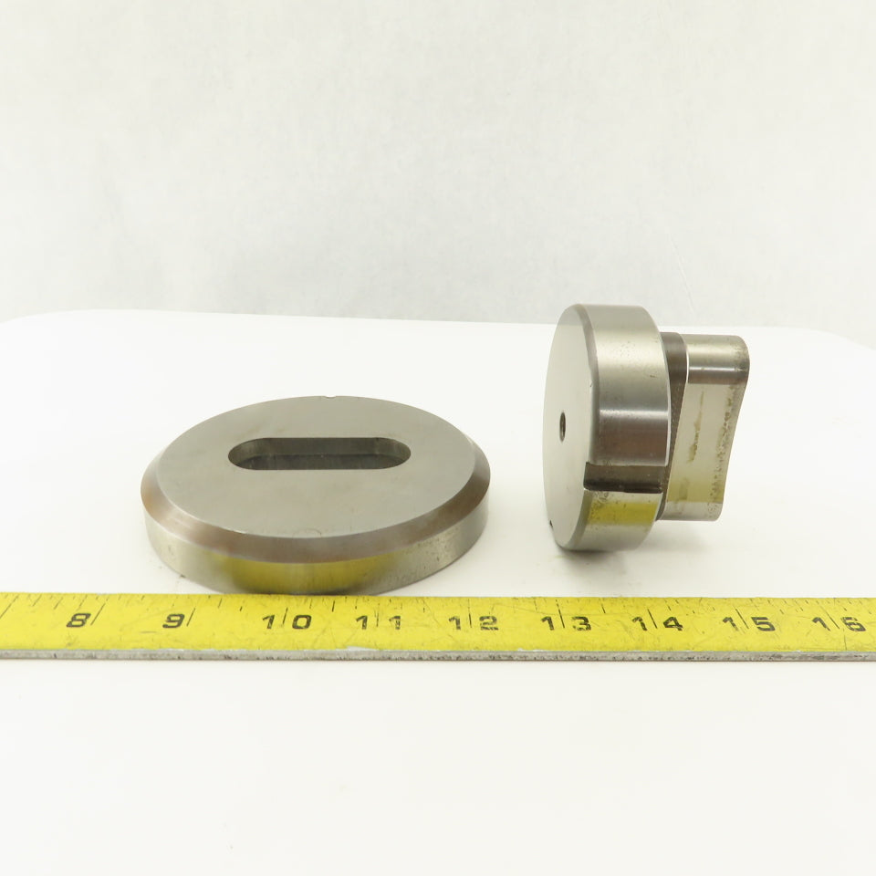 1.000 x 2.500 + .012 Oval Hole Die CNC Turret Punch Shank 3.125 Lot Of 2