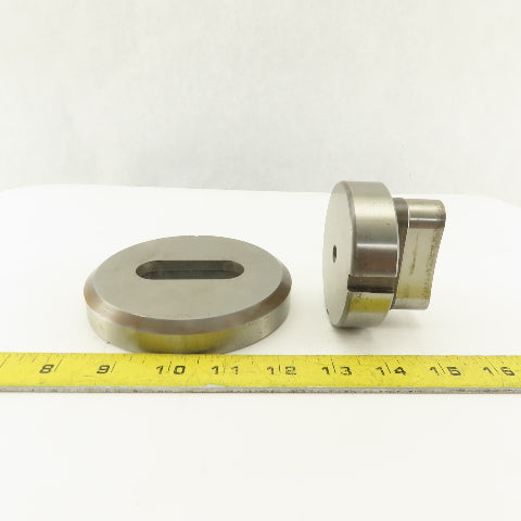 1.000 x 2.500 + .012 Oval Hole Die CNC Turret Punch Shank 3.125 Lot Of 2