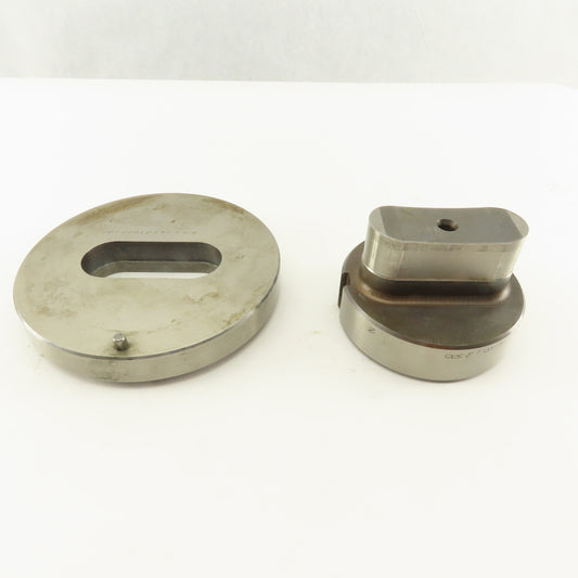 1.000 x 2.500 + .012 Oval Hole Die CNC Turret Punch Shank 3.125 Lot Of 2