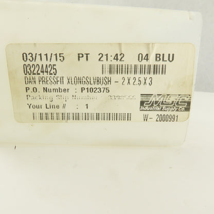 Danly 6-16-3 2" ID x 3" Long Steel Mold And Die Slide Sleeve Bearing