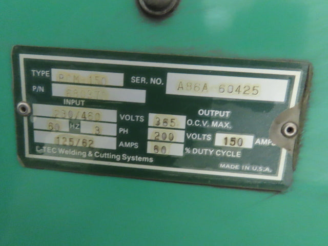 Linde 680370 L-TEC Plasmarc PCM-150 Plasma Cutting Power Supply 230/460V