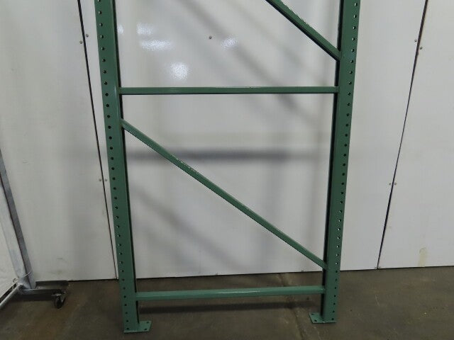 48" x 12' x 3"x3" Teardrop Pallet Racking Upright Leg 22,900 lbs Capacity NEW   Welded GREEN