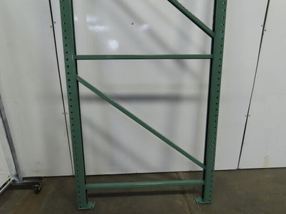 48" x 12' x 3"x3" Teardrop Pallet Racking Upright Leg 22,900 lbs Capacity NEW   Welded GREEN