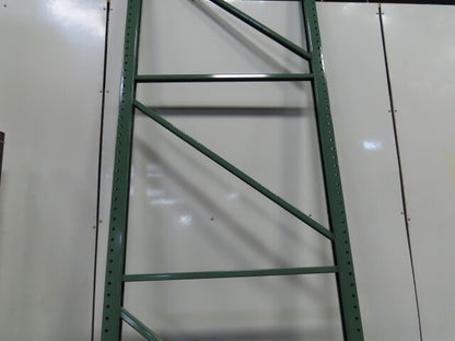 48" x 12' x 3"x3" Teardrop Pallet Racking Upright Leg 22,900 lbs Capacity NEW   Welded GREEN