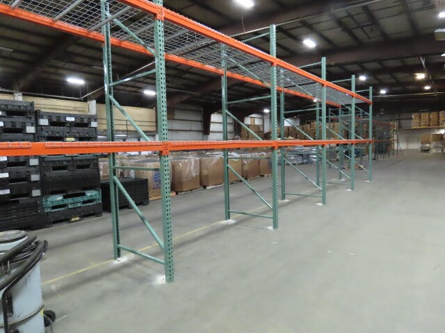 48" x 12' x 3"x3" Teardrop Pallet Racking Upright Leg 22,900 lbs Capacity NEW   Welded GREEN
