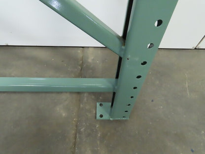 48" x 12' x 3"x3" Teardrop Pallet Racking Upright Leg 22,900 lbs Capacity NEW   Welded GREEN