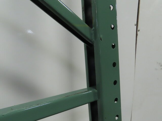 48" x 12' x 3"x3" Teardrop Pallet Racking Upright Leg 22,900 lbs Capacity NEW   Welded GREEN