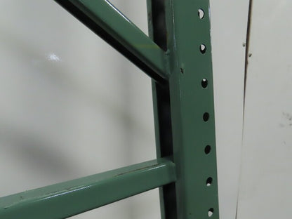 48" x 12' x 3"x3" Teardrop Pallet Racking Upright Leg 22,900 lbs Capacity NEW   Welded GREEN