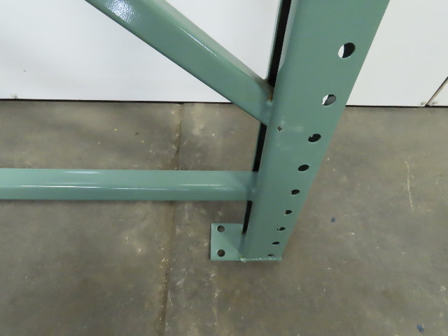 48" x 16' x 3"x3" Teardrop Pallet Racking Upright Leg 22,900 lbs Capacity NEW   Welded GREEN