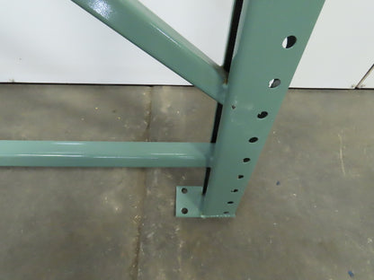 48" x 16' x 3"x3" Teardrop Pallet Racking Upright Leg 22,900 lbs Capacity NEW   Welded GREEN