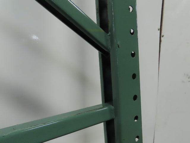 48" x 16' x 3"x3" Teardrop Pallet Racking Upright Leg 22,900 lbs Capacity NEW   Welded GREEN