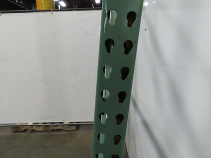48" x 16' x 3"x3" Teardrop Pallet Racking Upright Leg 22,900 lbs Capacity NEW   Welded GREEN