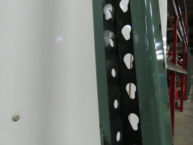 48" x 16' x 3"x3" Teardrop Pallet Racking Upright Leg 22,900 lbs Capacity NEW   Welded GREEN