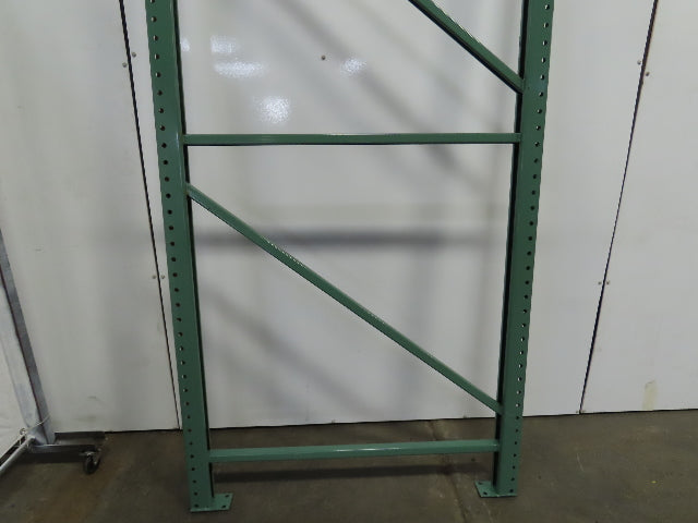 48" x 16' x 3"x3" Teardrop Pallet Racking Upright Leg 22,900 lbs Capacity NEW   Welded GREEN