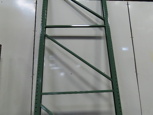 48" x 16' x 3"x3" Teardrop Pallet Racking Upright Leg 22,900 lbs Capacity NEW   Welded GREEN