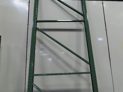 48" x 16' x 3"x3" Teardrop Pallet Racking Upright Leg 22,900 lbs Capacity NEW   Welded GREEN