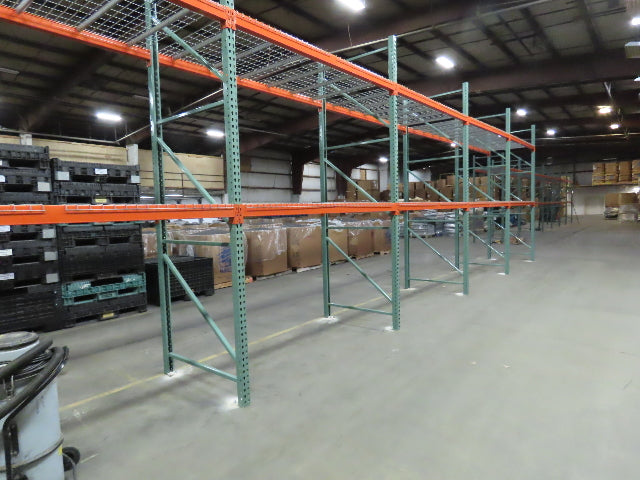 48" x 16' x 3"x3" Teardrop Pallet Racking Upright Leg 22,900 lbs Capacity NEW   Welded GREEN