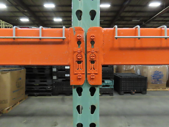 48" x 16' x 3"x3" Teardrop Pallet Racking Upright Leg 22,900 lbs Capacity NEW   Welded GREEN
