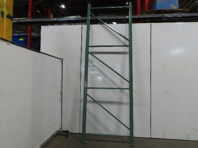 48" x 16' x 3"x3" Teardrop Pallet Racking Upright Leg 22,900 lbs Capacity NEW   Welded GREEN