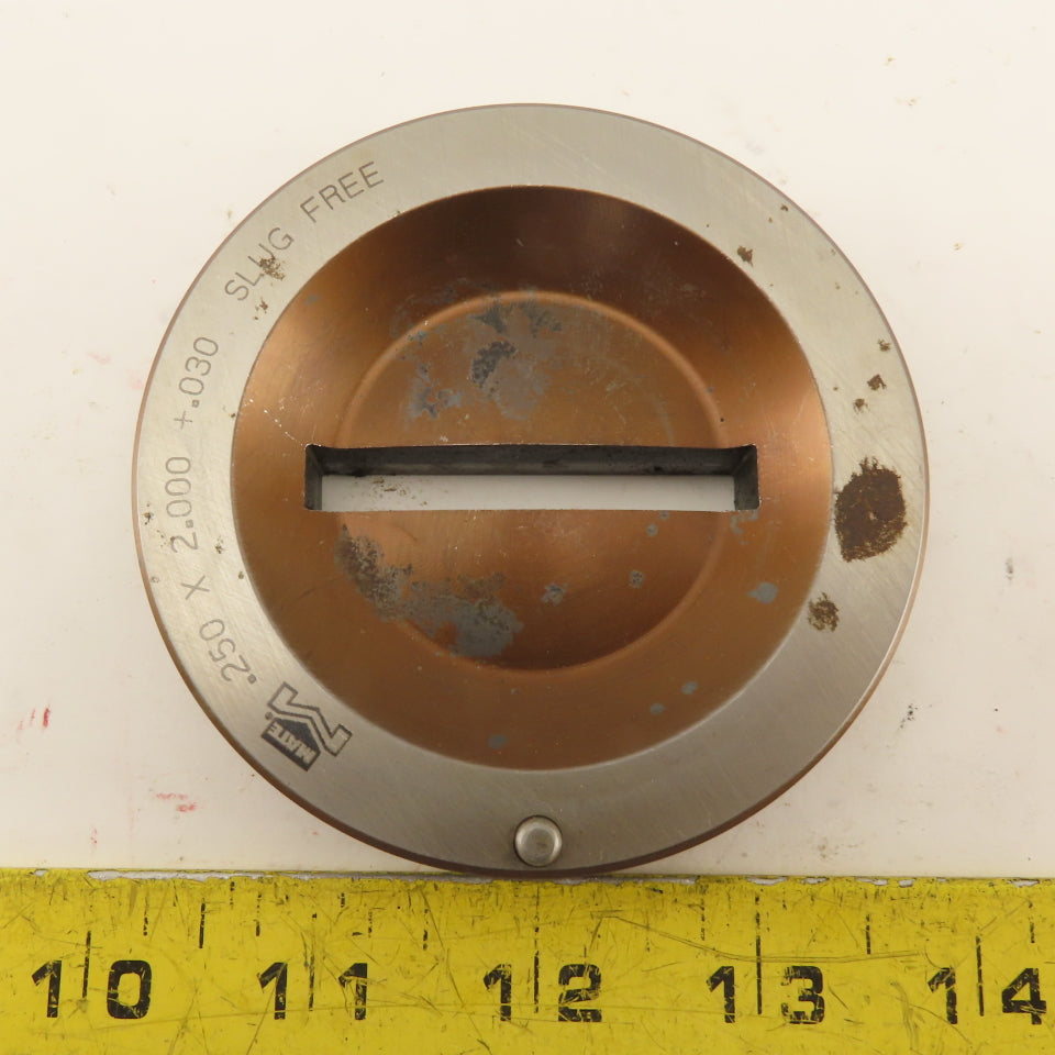 Mate .250 x 2.000 +.030 Slug Free Rectangle Slot Cutting Die For 3.500 Holder