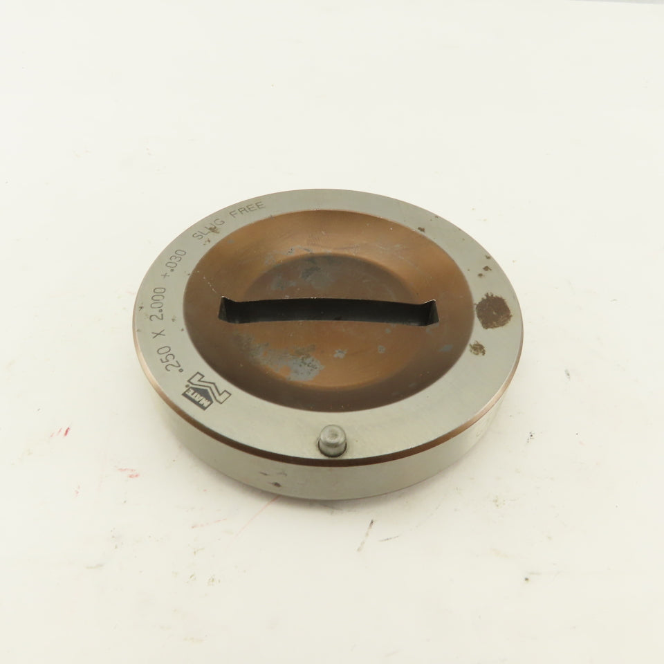 Mate .250 x 2.000 +.030 Slug Free Rectangle Slot Cutting Die For 3.500 Holder