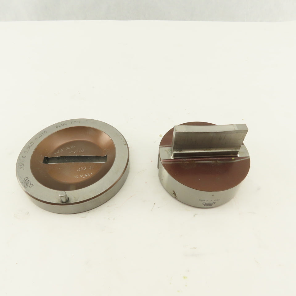 Mate .250 x 2.000 + .010 Rectangle Hole Die CNC Turret Punch Shank 2.750 Lot/2