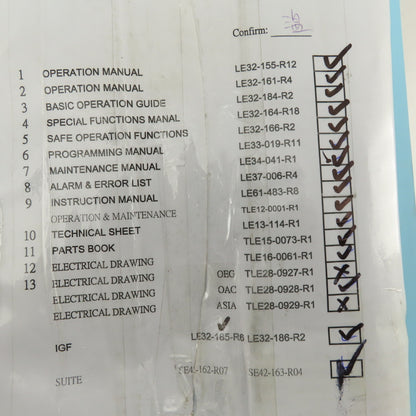 Okuma Genos L Series L3000-e Entire Maintenance Operations Catalog Manual Bundle
