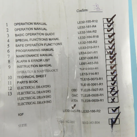 Okuma Genos L Series L3000-e Entire Maintenance Operations Catalog Manual Bundle