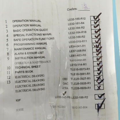 Okuma Genos L Series L3000-e Entire Maintenance Operations Catalog Manual Bundle