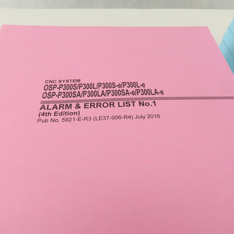 Okuma Genos L Series L3000-e Entire Maintenance Operations Catalog Manual Bundle