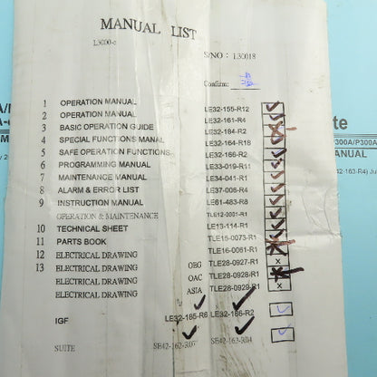 Okuma Genos L Series L3000-e Maintenance Operations Catalog Manual Bundle