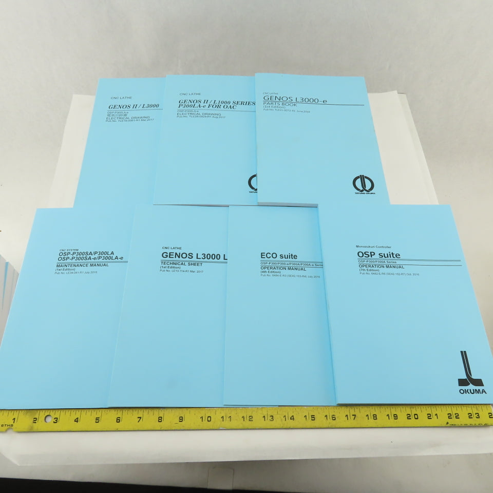 Okuma Genos L Series L3000-e Maintenance Operations Catalog Manual Bundle