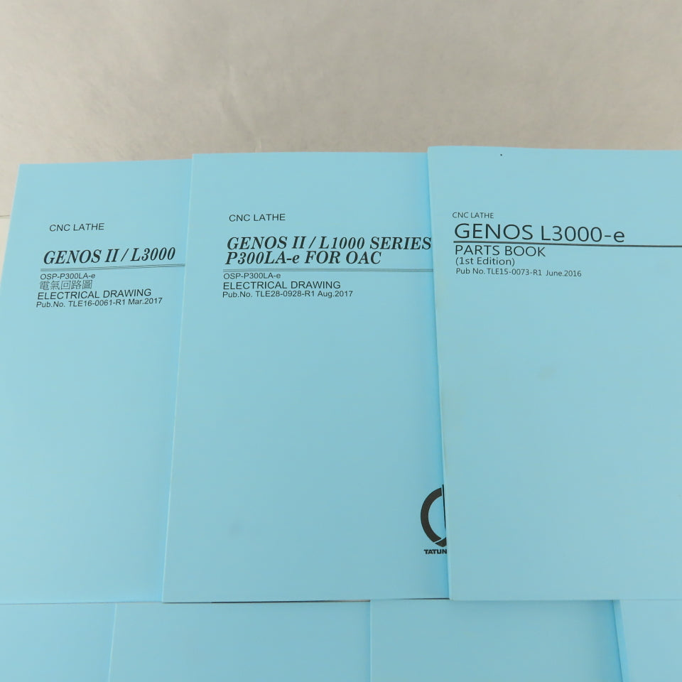 Okuma Genos L Series L3000-e Maintenance Operations Catalog Manual Bundle
