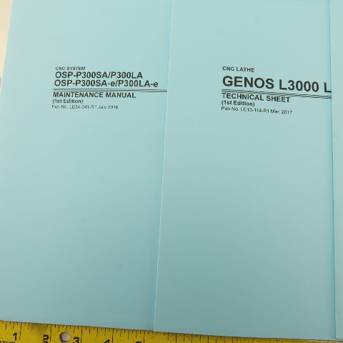 Okuma Genos L Series L3000-e Maintenance Operations Catalog Manual Bundle