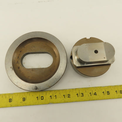 1.250 x 2.500 +.012 Oval Hole Die CNC Turret Punch Shank 3.125 Lot Of 2