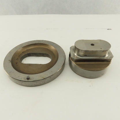 1.250 x 2.500 +.012 Oval Hole Die CNC Turret Punch Shank 3.125 Lot Of 2