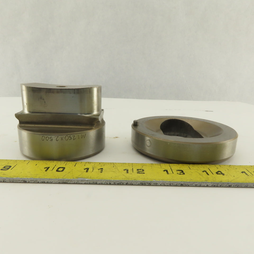 1.250 x 2.500 +.012 Oval Hole Die CNC Turret Punch Shank 2.750 Lot Of 2
