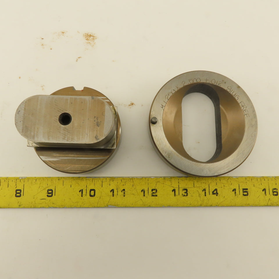 1.250 x 2.500 +.012 Oval Hole Die CNC Turret Punch Shank 2.750 Lot Of 2