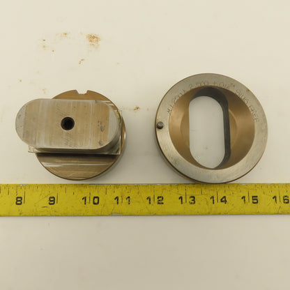 1.250 x 2.500 +.012 Oval Hole Die CNC Turret Punch Shank 2.750 Lot Of 2