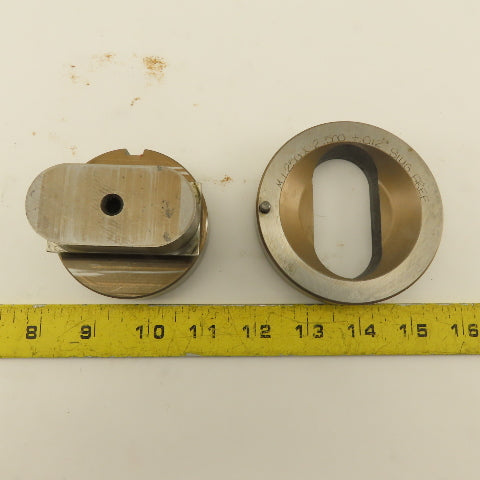 1.250 x 2.500 +.012 Oval Hole Die CNC Turret Punch Shank 2.750 Lot Of 2