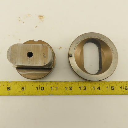 1.250 x 2.500 +.012 Oval Hole Die CNC Turret Punch Shank 2.750 Lot Of 2