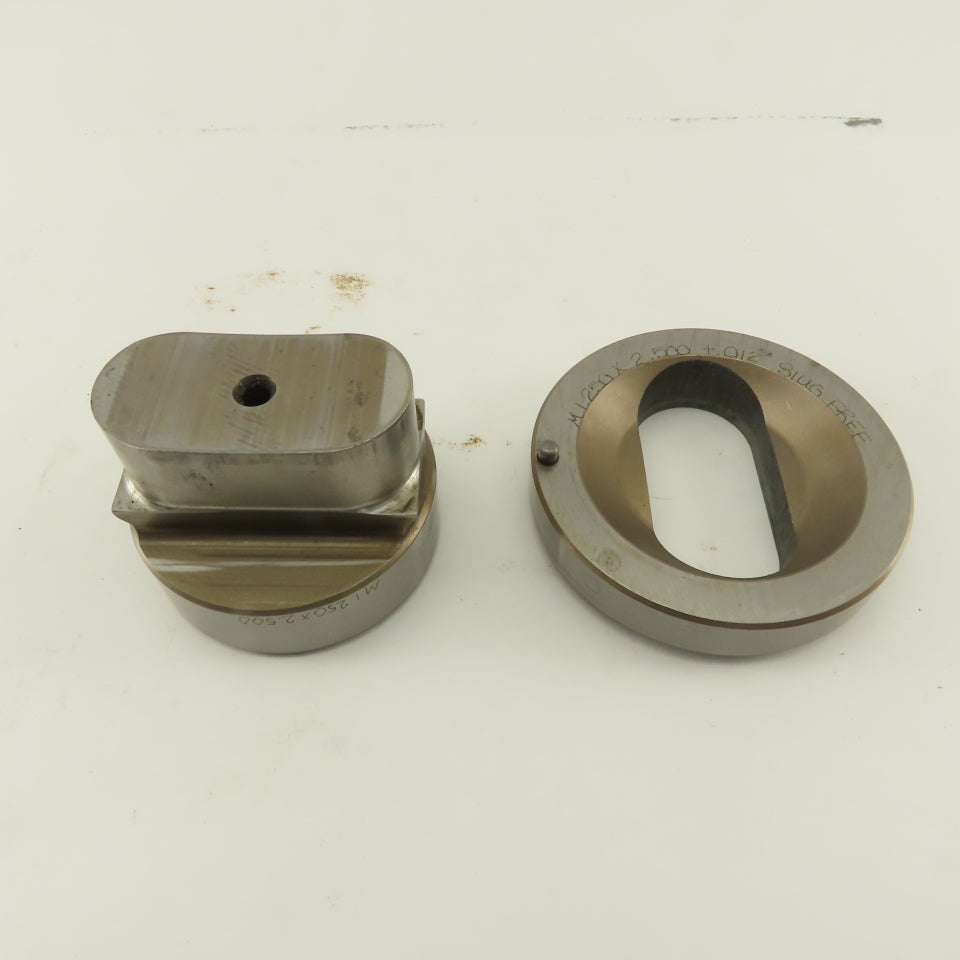 1.250 x 2.500 +.012 Oval Hole Die CNC Turret Punch Shank 2.750 Lot Of 2
