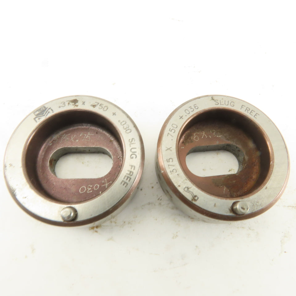 Mate .375 x .750 + Tol Oval Hole Die CNC Turret Slug Free For 1.562 Holder Lt/2