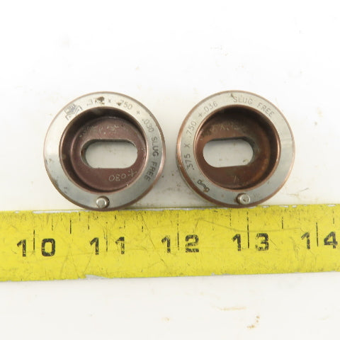 Mate .375 x .750 + Tol Oval Hole Die CNC Turret Slug Free For 1.562 Holder Lt/2
