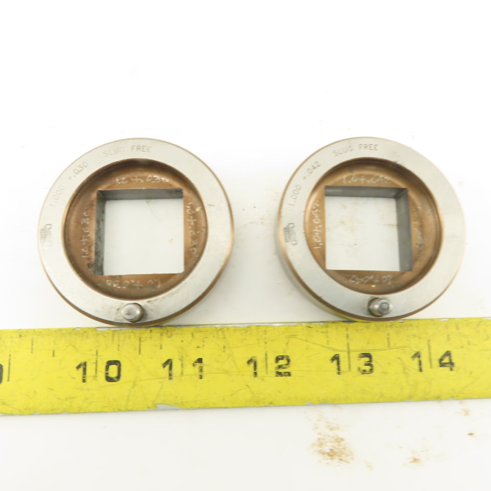 Mate 1.000 +Tol Square Hole Die CNC Turret For 2.250 Holder Lot Of 2