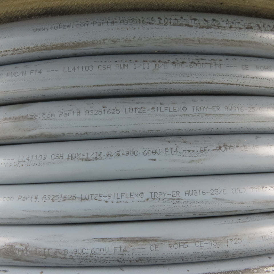 Lutze-Silflex A3251625 Flexible Control Cable 16/25 PVC Jacket Unshielded 452'