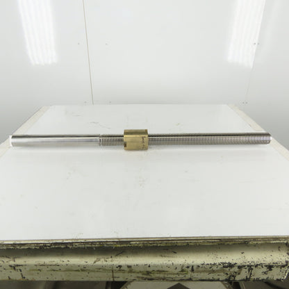 Bourn Koch BE-65 2-4 ACME Threaded Lead Screw .250 Lead W/ Bronze Nut 20" Travel