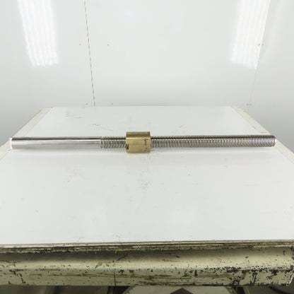 Bourn Koch BE-65 2-4 ACME Threaded Lead Screw .250 Lead W/ Bronze Nut 20" Travel