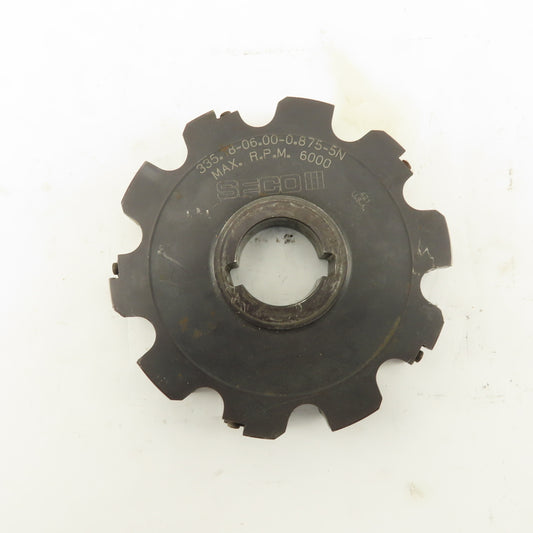 Seco 335.T8-06.00-0.875-5N 6" x 7/8" Indexing Slot Cutter 1-1/2" Arbor