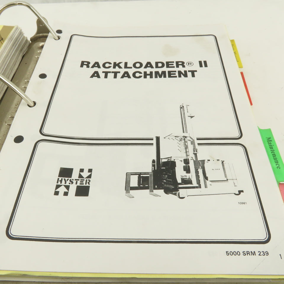 Hyster Maintenance Service Instruction Manual For R30CH Narrow Aisle Forklift